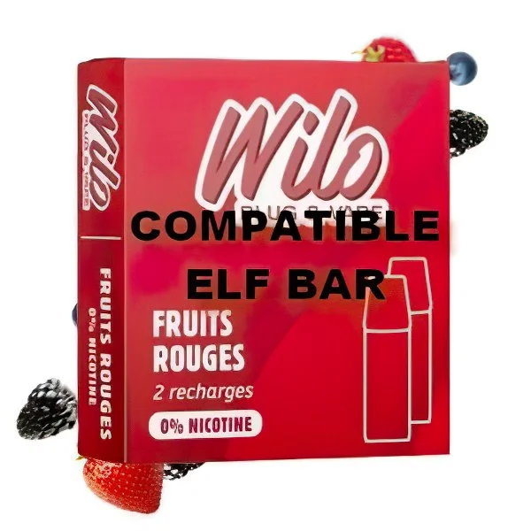 Pod Fruits Rouges Wilo / Elfbar : Un véritable verger de fruits rouges bien mûrs 😍 PROMOS et PRIX DÉGRESSIFS 😍 Elaboré en France 👍 - ⚡⚡⚡ LIVRAISON RAPIDE ⚡⚡⚡ www.eliquide-jungle.fr