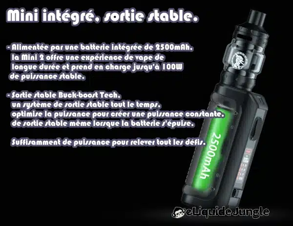 Aegis Mini 2 M100 GEEKVAPE Batterie : 3,5ml Batterie 2500mAh / Puissance 100W / Rechargeable USB-C 😍 PROMOS + POINTS + PRIX DÉGRESSIFS 😍 ⚡⚡⚡ LIVRAISON RAPIDE ⚡⚡⚡ www.eliquide-jungle.fr