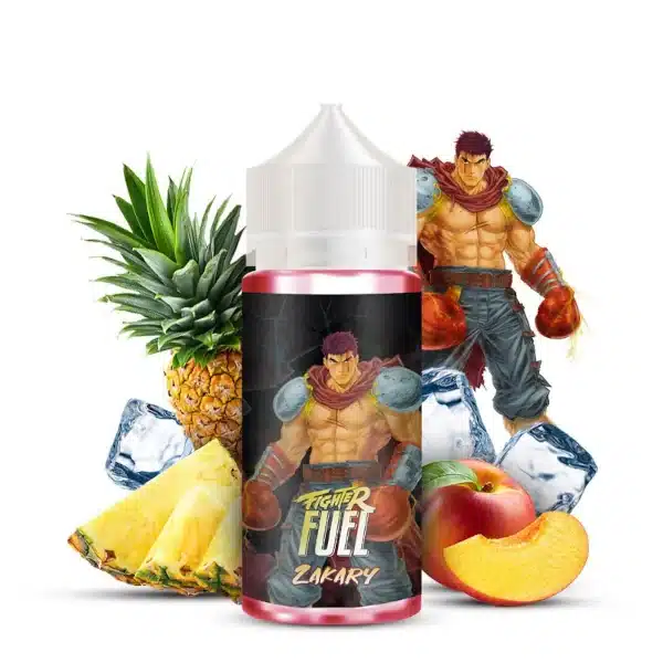 Zakary fighter fuel 100ml : Mélange d'ananas et de nectarine glacées | 😍 PROMOS + POINTS + PRIX DÉGRESSIFS 😍 | Made in France 👍 | ⚡⚡⚡ LIVRAISON RAPIDE ⚡⚡⚡ www.eliquide-jungle.fr