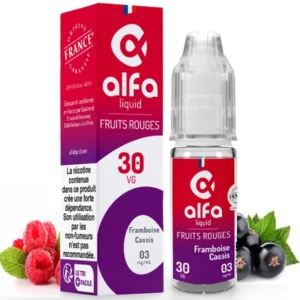 Alfaliquid Framboise Cassis E Liquide : un mélange fruité et captivant | 😍 PROMOS et PRIX DÉGRESSIFS 😍 | Made in France 👍 | ⚡⚡⚡ LIVRAISON RAPIDE ⚡⚡⚡ eliquide-jungle.fr