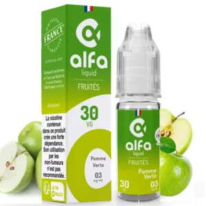 Eliquid Pomme Verte Alfaliquid : une Granny Smith cueillie à même l'arbre | 😍 PROMOS et PRIX DÉGRESSIFS 😍 | Made in France 👍 | ⚡⚡⚡ LIVRAISON RAPIDE ⚡⚡⚡ eliquide-jungle.fr