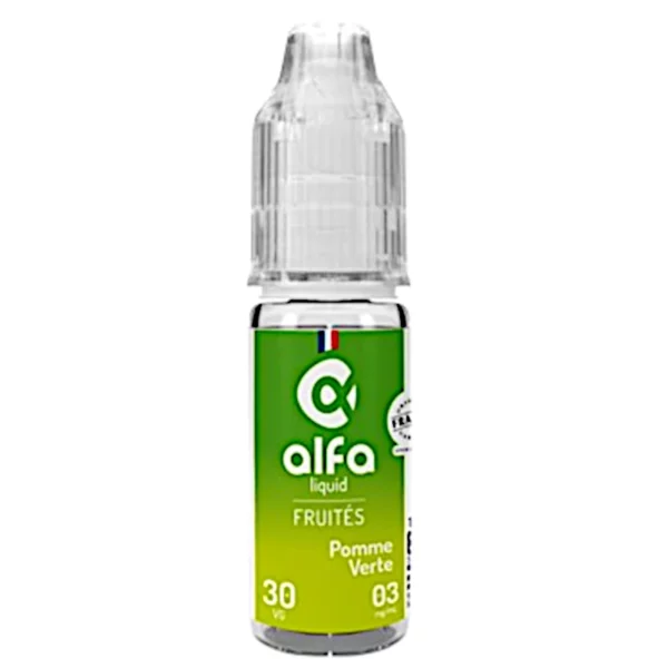 Eliquid Pomme Verte Alfaliquid : une Granny Smith cueillie à même l'arbre | 😍 PROMOS et PRIX DÉGRESSIFS 😍 | Made in France 👍 | ⚡⚡⚡ LIVRAISON RAPIDE ⚡⚡⚡ eliquide-jungle.fr