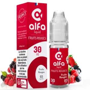 Alfaliquid Fruits Rouges E Liquide : un mélange fruité et captivant | 😍 PROMOS et PRIX DÉGRESSIFS 😍 | Made in France 👍 | ⚡⚡⚡ LIVRAISON RAPIDE ⚡⚡⚡ eliquide-jungle.fr