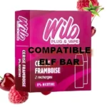 Pod Cerise Framboise Wilo / ELFBAR : Saveurs d'été, fruitées et sucrées 😍 PROMOS et PRIX DÉGRESSIFS 😍 Elaboré en France 👍 - ⚡⚡⚡ LIVRAISON RAPIDE ⚡⚡⚡ www.eliquide-jungle.fr