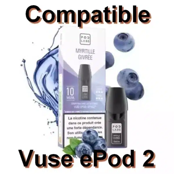 Recharge Vuse ePod 2 Myrtille Givrée à Super Prix : 100% Compatible avec les ePod 2 | 😍 PROMOS + POINTS + PRIX DÉGRESSIFS 😍 | ⚡⚡⚡ LIVRAISON RAPIDE ⚡⚡⚡ www.eliquide-jungle.fr