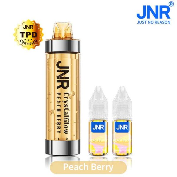 Puff JNR Crystal Peach Berry 33K 20mg | 😍 PROMOS + POINTS + PRIX DÉGRESSIFS 😍 | ⚡ LIVRAISON RAPIDE ⚡ | La Puff 33K JNR transparente avec LED RGB - eliquide-jungle.fr