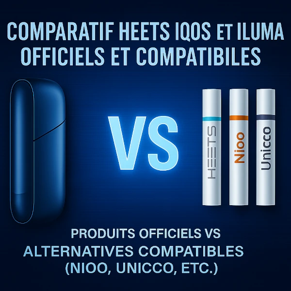 Comparatif HEETS IQOS et ILUMA : Produits Officiels vs Alternatives Compatibles (Nioo, Unicco, etc.). Comparatif des alternatives plus économiques.
