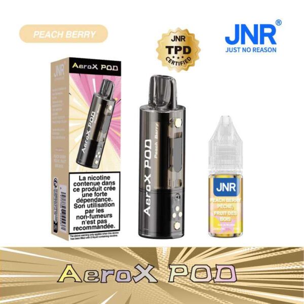 JNR Peach Berry 20mg POD AEROX | 😍 PROMOS + POINTS + PRIX DÉGRESSIFS 😍 | ⚡⚡⚡ LIVRAISON RAPIDE ⚡⚡⚡ | Le Pod pour la Puff JNR Haut de Gamme 32K - eliquide-jungle.fr