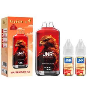 Puff JNR Watermelon Ice rechargeable Falcon X 28K bouffées/puffs | Pastèque Frais | Batterie 950 mAh | Sel de nicotine | LIVRAISON RAPIDE depuis la France - www.eliquide-jungle.fr