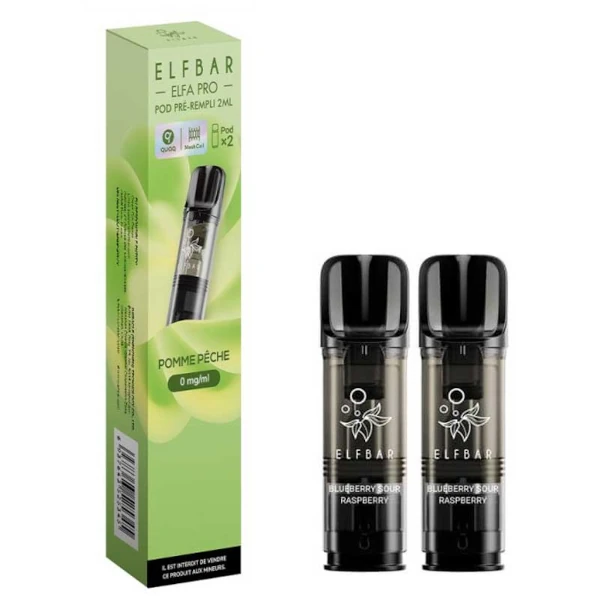 Recharge Elfa Pro Pomme Pêche | Elfbar x2 Capsules