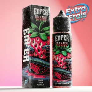 Flacon 50 ml e-liquide Enfer La Fraise d'Enfer VAPE 47, fraise citron acérola menthol