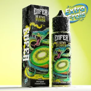 Flacon 50 ml e-liquide Enfer Le Kiwi d'Enfer VAPE 47, kiwi pastèque pomme verte menthol