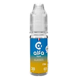 Découvrez l'e-liquide FR4 Alfaliquid : un Classic blond aux premières bouffées, évoquant subtilement des notes de fruits à coque, suivies d'une touche légère de caramel, Parfaitement équilibré pour une satisfaction optimale | eliquide-jungle.fr