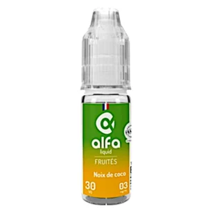 Alfaliquid Noix de Coco : une fraîche noix de coco cueillie à même l'arbre | 😍 PROMOS et PRIX DÉGRESSIFS 😍 | Made in France 👍 | ⚡⚡⚡ LIVRAISON RAPIDE ⚡⚡⚡ www.eliquide-jungle.fr