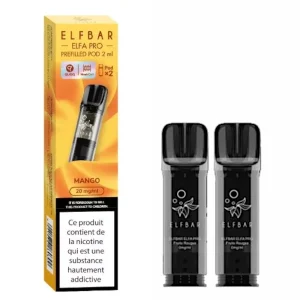 2 cartouche Elfbar Mango Recharge Pod Elfa Pro Pod ELF BAR : Arômes de Mangue fraîche 😍 PROMOS + POINTS + PRIX DÉGRESSIFS 😍 | ⚡ LIVRAISON RAPIDE ⚡