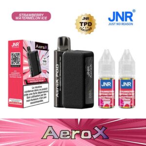 JNR AeroX 32K Strawberry Watermelon Ice Puffs 20mg | 😍 PROMOS + POINTS + PRIX DÉGRESSIFS 😍 | ⚡⚡⚡ LIVRAISON RAPIDE ⚡⚡⚡ | La Puff JNR Haut de Gamme 32K Puffs - 20mg_www.eliquide-jungle.fr