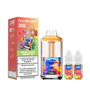 Cherry Ice JNR Falcon Gem 30K Puffs | 😍 PRIX MALINS + POINTS + PRIX DÉGRESSIFS 😍 | ⚡ LIVRAISON RAPIDE ⚡ | La 30 000 Puff JNR Falcon GEM+ Cerise glacée - eliquide-jungle.fr