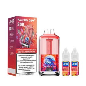Gem Pack Watermelon Ice JNR Falcon 30K Puffs | 😍 PRIX MALINS + POINTS + PRIX DÉGRESSIFS 😍 | ⚡ LIVRAISON RAPIDE ⚡ | La 30 000 Puff Falcon GEM+ Pastèque glacée - eliquide-jungle.fr