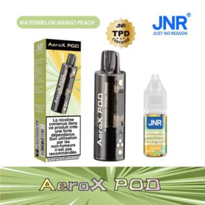 JNR Watermelon Mango Peach 20mg POD AEROX | 😍 PROMOS + POINTS + PRIX DÉGRESSIFS 😍 | ⚡⚡⚡ LIVRAISON RAPIDE ⚡⚡⚡ | Le Pod pour la Puff JNR Haut de Gamme 32K / eliquide-jungle.fr