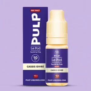 Pulp Cassis Givré : Le Pod Liquide : De la fraîcheur et un arôme de cassis | 😍 PROMOS + POINTS + PRIX DÉGRESSIFS 😍 Made in France ⚡⚡ LIVRAISON RAPIDE ⚡⚡ eliquide-jungle.fr