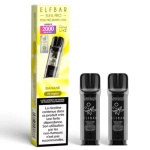 Elfbar Banane x2 Recharge Elfa Pro compatible Lost Mary / Wilo / Vapen / | 😍PRIX INTÉRESSANTS 😍 | ⚡ LIVRAISON RAPIDE ⚡ | De la Banane et c'est tout. | www.eliquide-jungle.fr