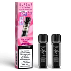 Elf bar Limonade Rose x2 Recharge Elfa Pro / Elfbar Pod | 😍PRIX INTÉRESSANTS 😍 | ⚡ LIVRAISON RAPIDE ⚡ | Le mélange de pamplemousse rose et sensation fraîche. | www.eliquide-jungle.fr